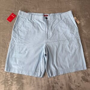 IZOD Luxury Sport Chino Shorts Mens 40 Light Blue Riviera Cotton $52 New NWT